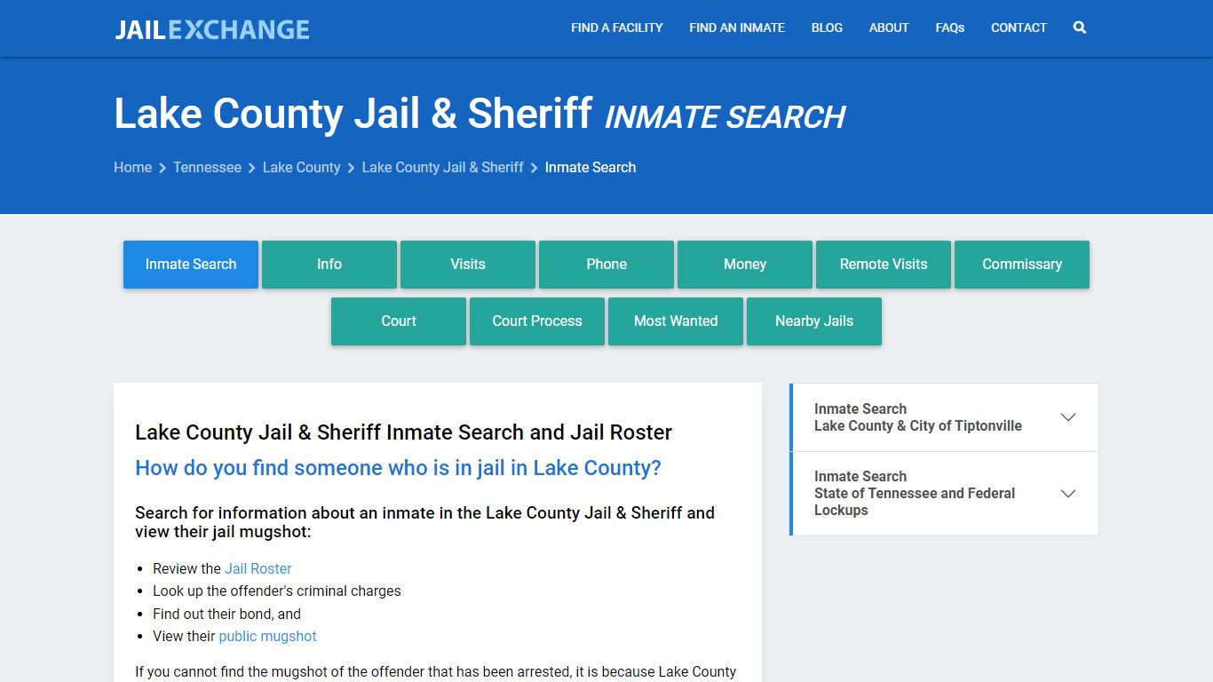 Inmate Search: Roster & Mugshots - Lake County Jail & Sheriff, TN